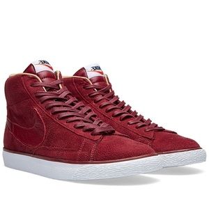 Red Nike Blazer High-Tops w/ Leather & Suede NWT